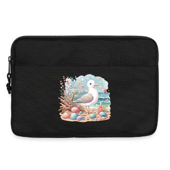 Möwe Strand Muscheln Maritim Küste - Laptoptasche 13" - Schwarz - Vorne