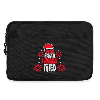 Cher Père Noël, j’ai vraiment essayé l’humour de Noël drôle - Sacoche pour ordinateur portable 13 pouces - noir - Devant