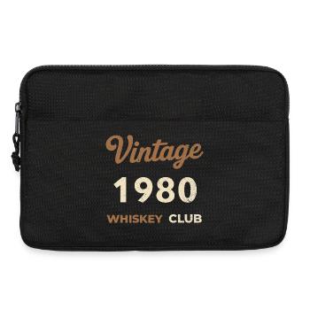 Millésime 1980 – Whiskey Club Rétro Année de naissance - Sacoche pour ordinateur portable 13 pouces - noir - Devant