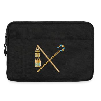 Sceptre de pharaon d’or – Crochet et fléau - Sacoche pour ordinateur portable 13 pouces - noir - Devant