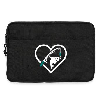 Coeur de pêche canne à pêche Nature cadeau - Sacoche pour ordinateur portable 13 pouces - noir - Devant