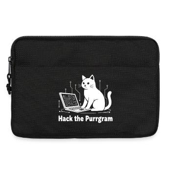 Purrrgram Hack: Cat Tech Humor - Laptop bag 13" - black - Front