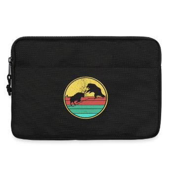 Bulle gegen Bär Retro - Laptoptasche 13" - Schwarz - Vorne