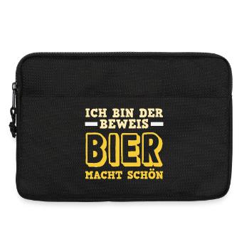 Je suis la preuve – la bière te rend belle - Sacoche pour ordinateur portable 13 pouces - noir - Devant