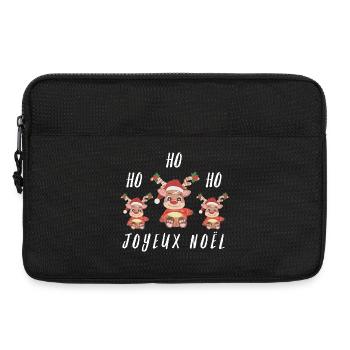 3 Rennes de Noël Ho Ho Joyeux Noël - Sacoche pour ordinateur portable 13 pouces - noir - Devant