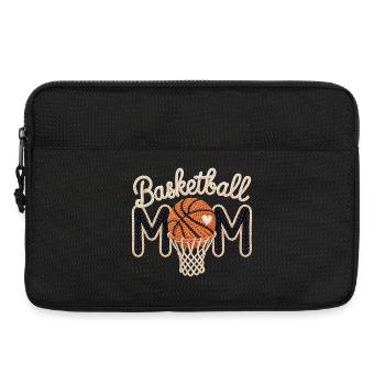 Basketball Mom Faux-Garn-Häkelmuster - Laptoptasche 13" - Schwarz - Vorne