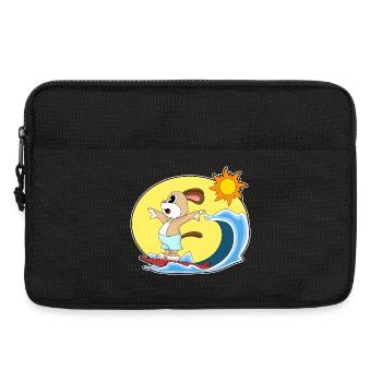 Été de surf sur planche de surf pour chiens - Sacoche pour ordinateur portable 13 pouces - noir - Devant