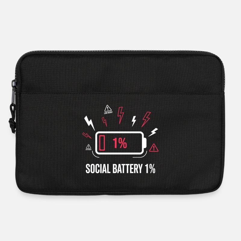 Social Battery 1% Akku - Laptoptasche 13" - Schwarz