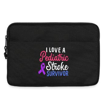 I Love a Pediatric Stroke Survivor Ribbon Art - Laptop bag 13" - black - Front