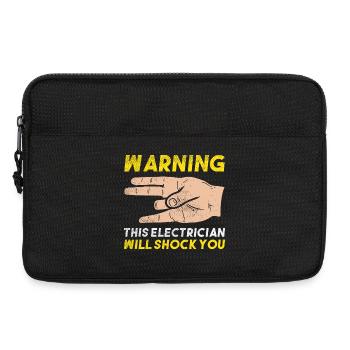 Attention : cet électricien va vous électrocuter une œuvre d’art offerte - Sacoche pour ordinateur portable 13 pouces - noir - Devant