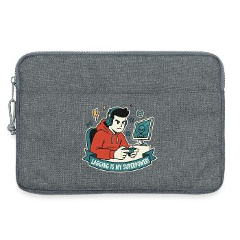 Lagging ist meine Superkraft - Laptoptasche 13" - Grau meliert - Vorne