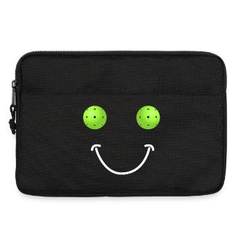Pickleball Happy Face - Laptoptasche 13" - Schwarz - Vorne