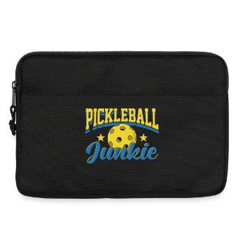 Pickleball Junkie Retro Sports Design - Laptop bag 13" - black - Front