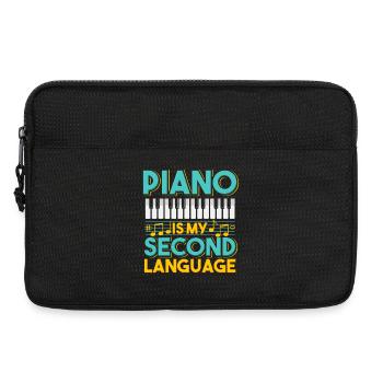 Piano Is My Second Language Musical Quote Design - Laptoptasche 13" - Schwarz - Vorne