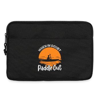 When In Doubt Paddle Out Sunset Kayak Art - Laptop bag 13" - black - Front