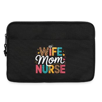 Wife Mom Nurse Leopard - Laptoptasche 13" - Schwarz - Vorne