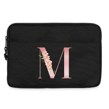 M pastellrosa Blumen - Laptoptasche 13" - Schwarz - Vorne
