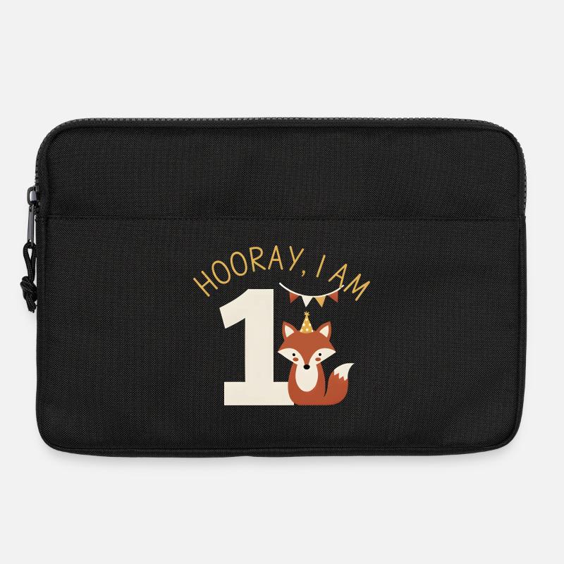 Hurra ich bin 1 Süßer Fuchs Geburtstag - Laptoptasche 13" - Schwarz