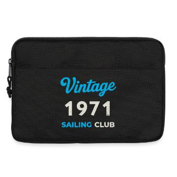 Vintage 1971 – Sailing Club Retro Geburtsjahr - Laptoptasche 13" - Schwarz - Vorne