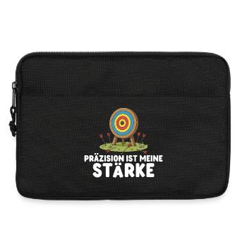 La précision est ma force - Tir à l’arc - Sacoche pour ordinateur portable 13 pouces - noir - Devant