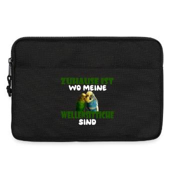Zuhause ist wo meine Wellensittiche sind - Laptoptasche 13" - Schwarz - Vorne