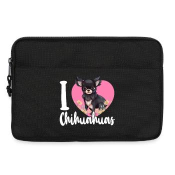 Chihuahua Chihuahua Cœur que j’aime - Sacoche pour ordinateur portable 13 pouces - noir - Devant