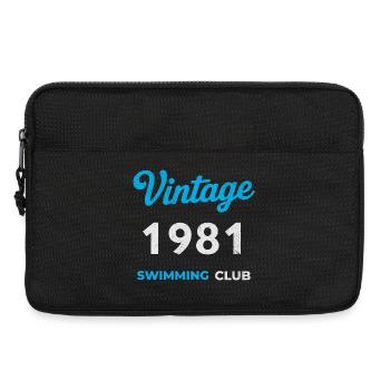 Vintage 1981 – Swimming Club Retro Geburtsjahr - Laptoptasche 13" - Schwarz - Vorne