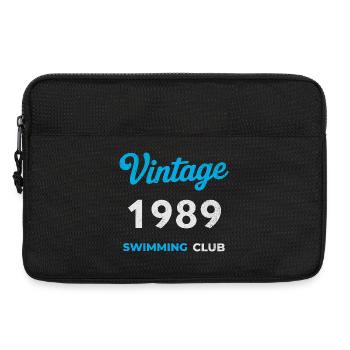 Vintage 1989 – Année de naissance rétro du club de natation - Sacoche pour ordinateur portable 13 pouces - noir - Devant