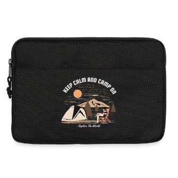 Keep Calm and Camp On Funny Camping - Laptop bag 13" - black - Front