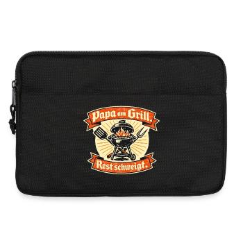 Papa au Grill – Création de cadeau pour la fête des pères - Sacoche pour ordinateur portable 13 pouces - noir - Devant