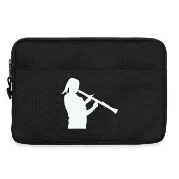 Silhouette avec clarinette - Sacoche pour ordinateur portable 13 pouces - noir - Devant