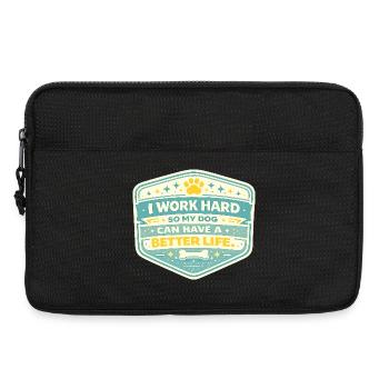I work hard, dog gets better life - Laptop bag 13" - black - Front