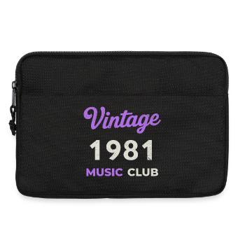 Vintage 1981 Music Club Retro Geburtsjahr Jahrgang - Laptoptasche 13" - Schwarz - Vorne