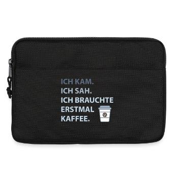 Ich kam. Ich sah. Ich brauchte erstmal Kaffee. - Laptoptasche 13" - Schwarz - Vorne