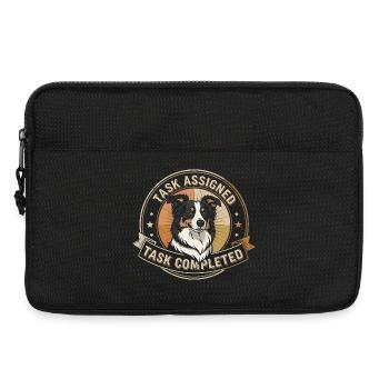 Aufgabe erledigt | Border Collie Badge - Laptoptasche 13" - Schwarz - Vorne