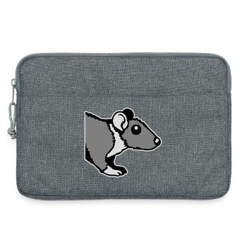 Ratte Vorderseite Halb Neugierig Lustig Nagetier - Laptoptasche 13" - Grau meliert - Vorne