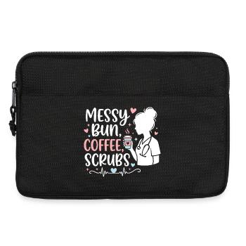 Infirmière en Shorty Bun Café Scrub - Sacoche pour ordinateur portable 13 pouces - noir - Devant