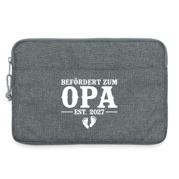 Befördert zum Opa 2027 – Baby Überraschung - Laptoptasche 13" - Grau meliert - Vorne