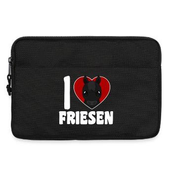 Ich liebe Friesen - Pferdeherz - Laptoptasche 13" - Schwarz - Vorne