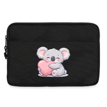 Petit koala câline le cœur - Sacoche pour ordinateur portable 13 pouces - noir - Devant