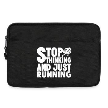 Marathonien : arrête de penser, juste courir cadeau - Sacoche pour ordinateur portable 13 pouces - noir - Devant