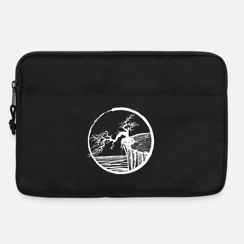 Landschaft mit Baum am Klippenrand - Laptoptasche 13" - Schwarz