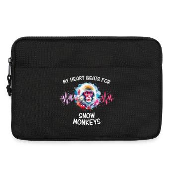 Schneeaffe Herzlinie - Laptoptasche 13" - Schwarz - Vorne