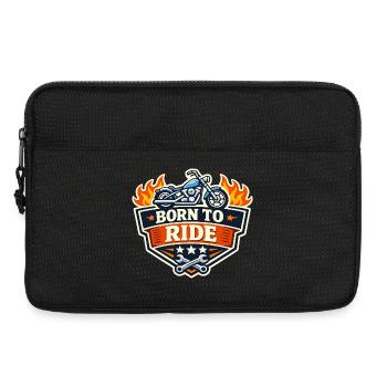 BornToRide Motorcycle Logo - Laptop bag 13" - black - Front