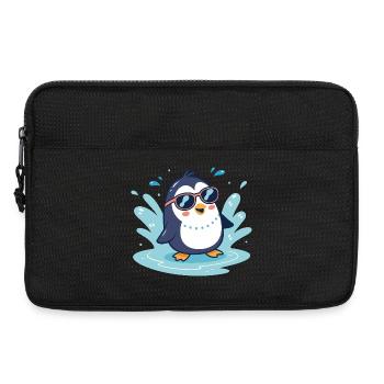 Pinguin-Sonnenspritzer in Gläsern - Laptoptasche 13" - Schwarz - Vorne