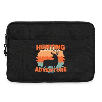 Silhouette de cerf d’aventure de chasse - Sacoche pour ordinateur portable 13 pouces - noir - Devant