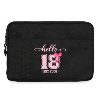 Bonjour 18 Est 2008 Design pour l’anniversaire des femmes - Sacoche pour ordinateur portable 13 pouces - noir - Devant