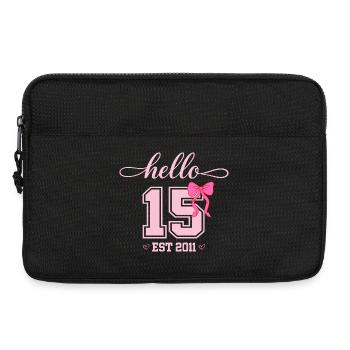 Bonjour 15 Est 2011 Girl Birthday Design - Sacoche pour ordinateur portable 13 pouces - noir - Devant