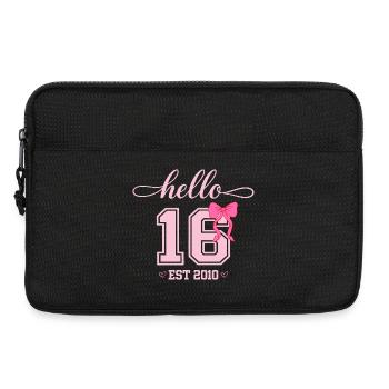 Bonjour 16 Est 2010 Girl Birthday Design - Sacoche pour ordinateur portable 13 pouces - noir - Devant