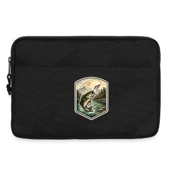 Fish jump at the mountain lake - Laptop bag 13" - black - Front